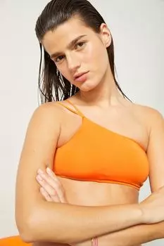 Стеганый лиф бикини на одно плечо H&amp;M, апельсин