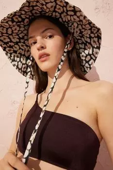 Стеганый лиф бикини на одно плечо H&amp;M, коричневый