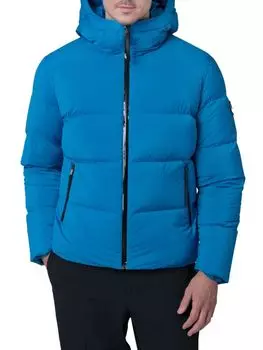 Стеганый пуховик Autobot с капюшоном The Recycled Planet, цвет Mykonos Blue