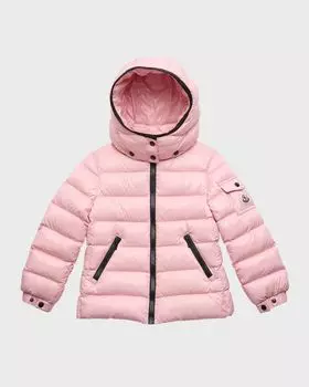 Стеганый пуховик Bady для девочек Moncler, цвет Medium Pink