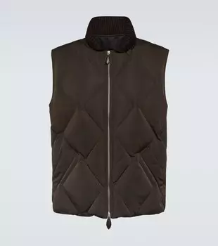 Стеганый пуховик Berluti, коричневый