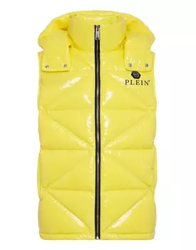 Стеганый пуховик без рукавов Hexagon Philipp Plein, желтый