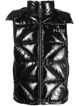 Стеганый пуховик без рукавов Philipp Plein, черный
