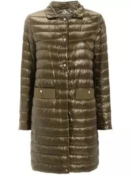 Стеганый пуховик Herno, зеленый