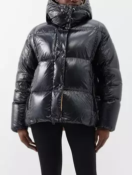 Стеганый пуховик parana из лакового стекла Moncler, черный