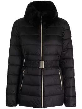 Стеганый пуховик с искусственным мехом Michael Michael Kors, черный