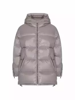 Стеганый пуховик с капюшоном BLANCHETT GOOSE, серебристый
