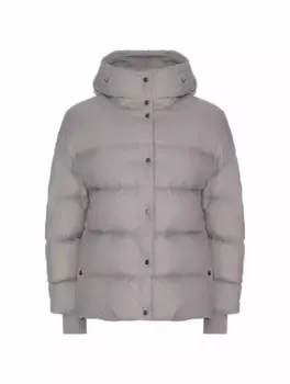 Стеганый пуховик с капюшоном Herno, серый