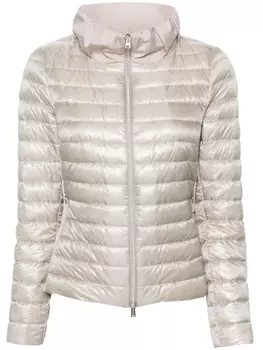 Стеганый пуховик с контрастными вставками Herno, серый