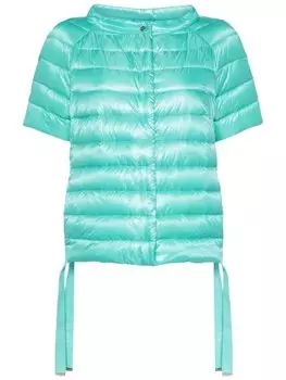 Стеганый пуховик с короткими рукавами Herno, зеленый