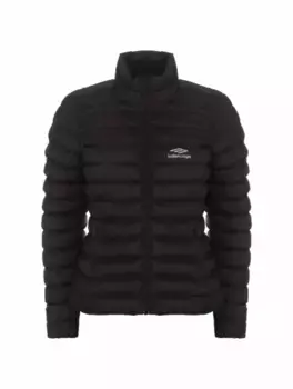 Стеганый пуховик с логотипом Balenciaga, черный