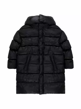 Стеганый пуховик с логотипом Dolce&Gabbana, черный
