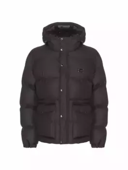 Стеганый пуховик с логотипом Dolce&Gabbana, черный