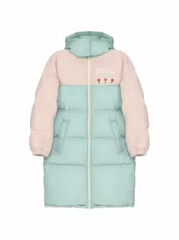 Стеганый пуховик с логотипом Gucci, мультиколор