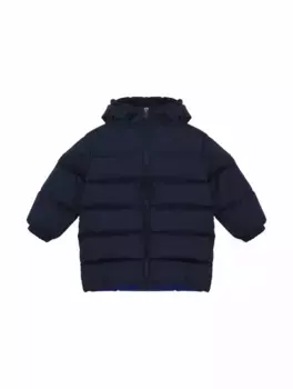 Стеганый пуховик с логотипом Gucci, тёмно-синий