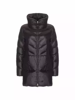 Стеганый пуховик с логотипом Herno, черный