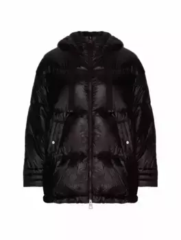 Стеганый пуховик с логотипом Herno, черный