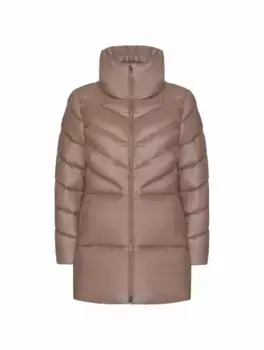 Стеганый пуховик с логотипом Herno, серый