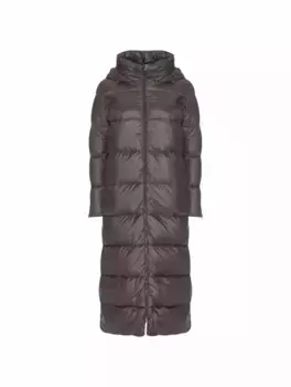 Стеганый пуховик с логотипом Herno, серый