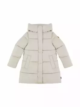 Стеганый пуховик с логотипом SAVE THE DUCK, бежевый