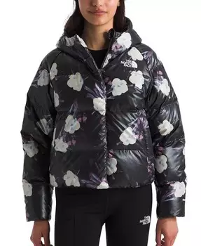 Стеганый пуховик с молнией во всю длину и капюшоном Big Girls North The North Face, черный
