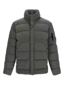 Стеганый пуховик с перьями C.P. Company, серый