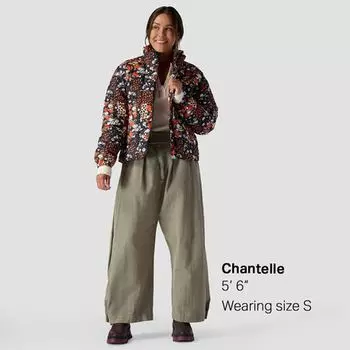 Стеганый пуховик с принтом — женский Stoic, цвет Black Flower Patchwork