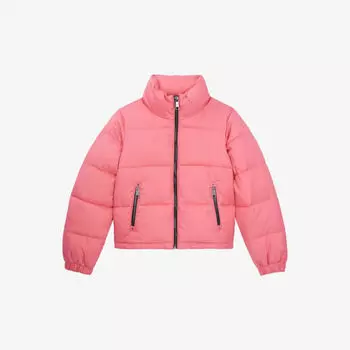 Стеганый пуховик с высоким воротником The Kooples, цвет fushia