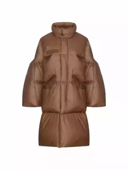 Стеганый пуховик Sacai, коричневый