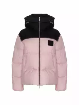 Стеганый пуховик в стиле колор-блок Off-White, мультиколор