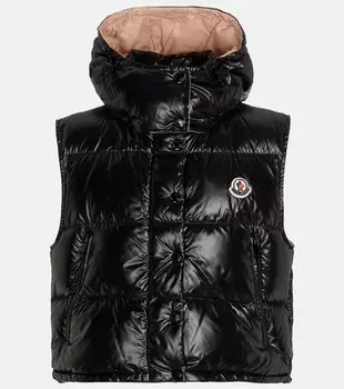 Стеганый пуховый жилет MONCLER, черный