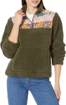Стеганый пуловер из шерпы с молнией 1/2 Lucky Brand, цвет Olive