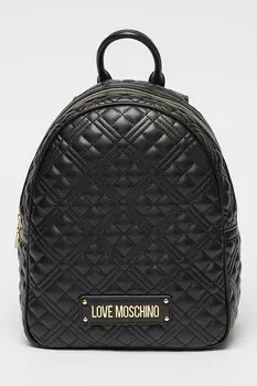 Стеганый рюкзак из экокожи Love Moschino, черный