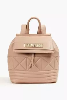 Стеганый рюкзак из искусственной кожи LOVE MOSCHINO, бежевый