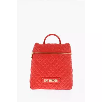 Стеганый рюкзак LOVE из искусственной кожи с золотым логотипом Moschino, Red