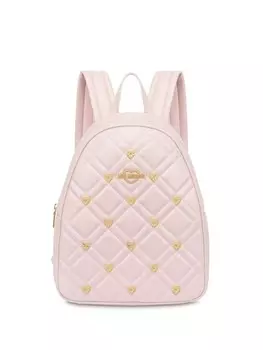 Стеганый рюкзак с логотипом Love Moschino, розовый