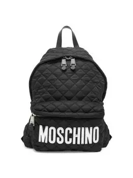 Стеганый рюкзак с логотипом Moschino, черный