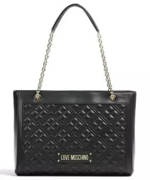 Стеганый шопер из искусственной кожи Love Moschino, черный