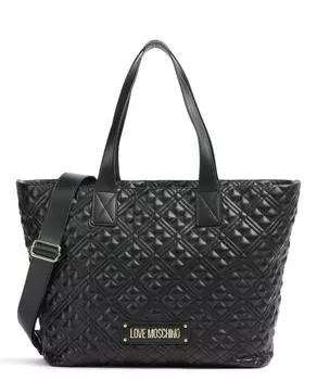 Стеганый шопер из искусственной кожи Love Moschino, черный