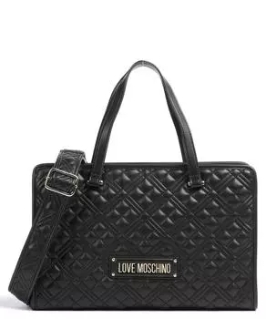 Стеганый шопер из искусственной кожи Love Moschino, черный