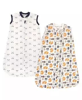 Стеганый спальный мешок без рукавов премиум-класса для маленьких мальчиков и переносное одеяло с изображением сельскохозяйственных животных Hudson Baby, синий