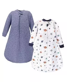 Стеганый спальный мешок премиум-класса с длинными рукавами и носимое одеяло для маленьких девочек и мальчиков Hudson Baby, мультиколор