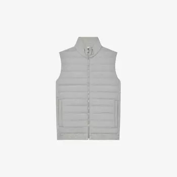 Стеганый тканый жилет William с высоким воротником Reiss, серый
