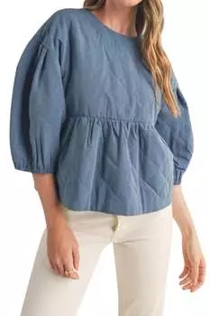 Стеганый топ Babydoll в джинсово-синем цвете &merci