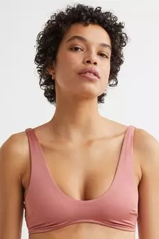 Стеганый топ бикини H&amp;M, античный розовый
