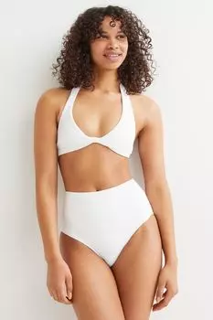 Стеганый топ бикини H&amp;M, белый