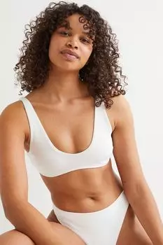 Стеганый топ бикини H&amp;M, белый