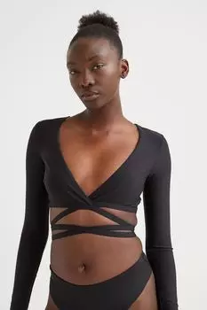 Стеганый топ бикини H&amp;M, черный