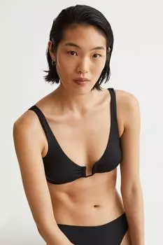Стеганый топ бикини H&amp;M, черный