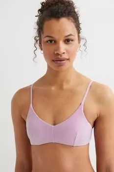Стеганый топ бикини H&amp;M, розовый/блеск
